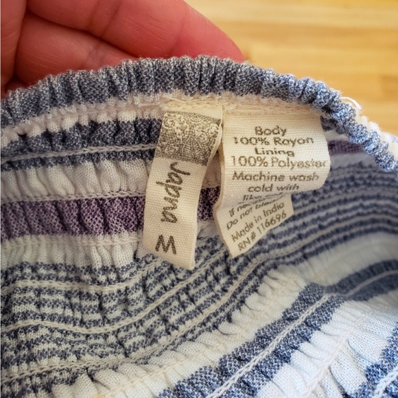 Japna Romper, Blue Stripe, Contrasting Embroidery, M, NWT - Picture 8 of 9